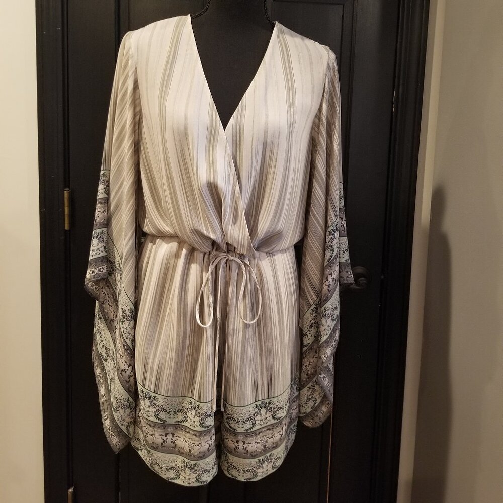 BCBG Silk Romper with Kimono Sleeves - Effortless Elegance! - Size M